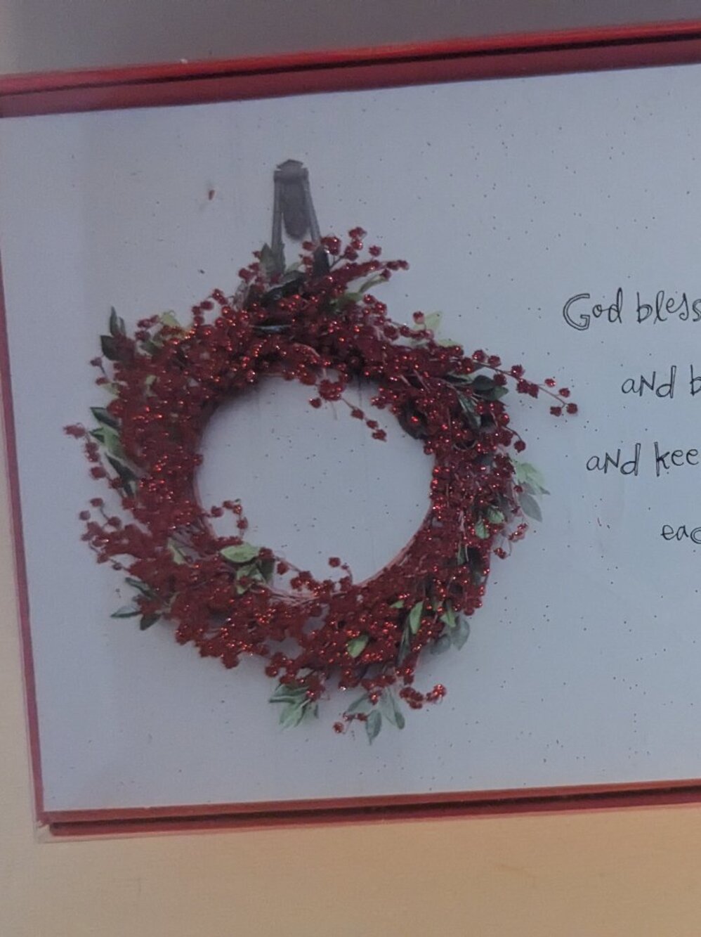 NWT 16 Red Wreath American Greetings Christmas Cards Sealed Christian Holiday